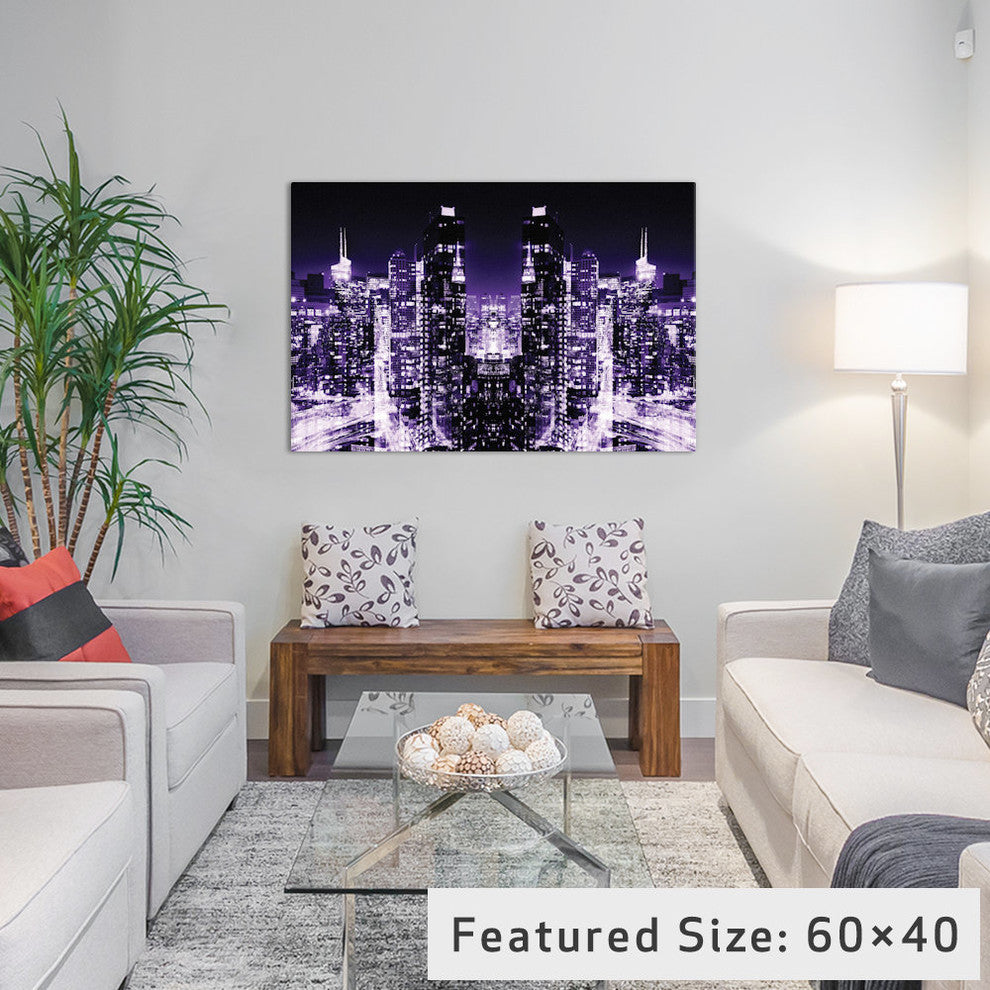 "New York Skyline at Purple Night" by Philippe Hugonnard, 18x12x1.5, 1-Piece