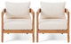 Brooklyn Outdoor Acacia Wood Club Chair With Cushions, Set of 2