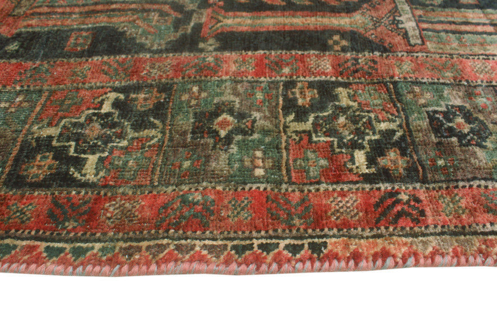 Fine Vintage Distressed Slik Blue/Ivory Runner, 3'4x7'4