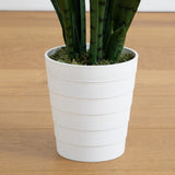 3ft. UV Resistant Artificial Sansevieria Plant, White Decorative Planter