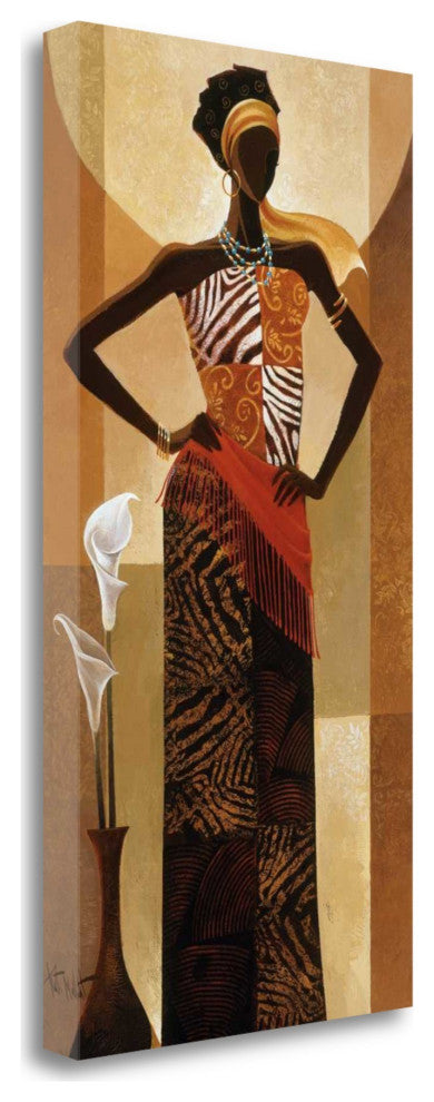Women With Pattern Dress Giclee Wrap Canvas Wall Art