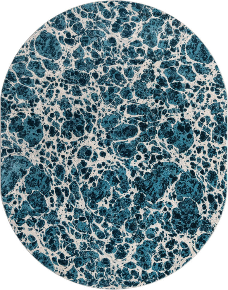 Unique Loom Oasis Breeze Area Rug, Blue, 8' 0 X 10' 0 Oval