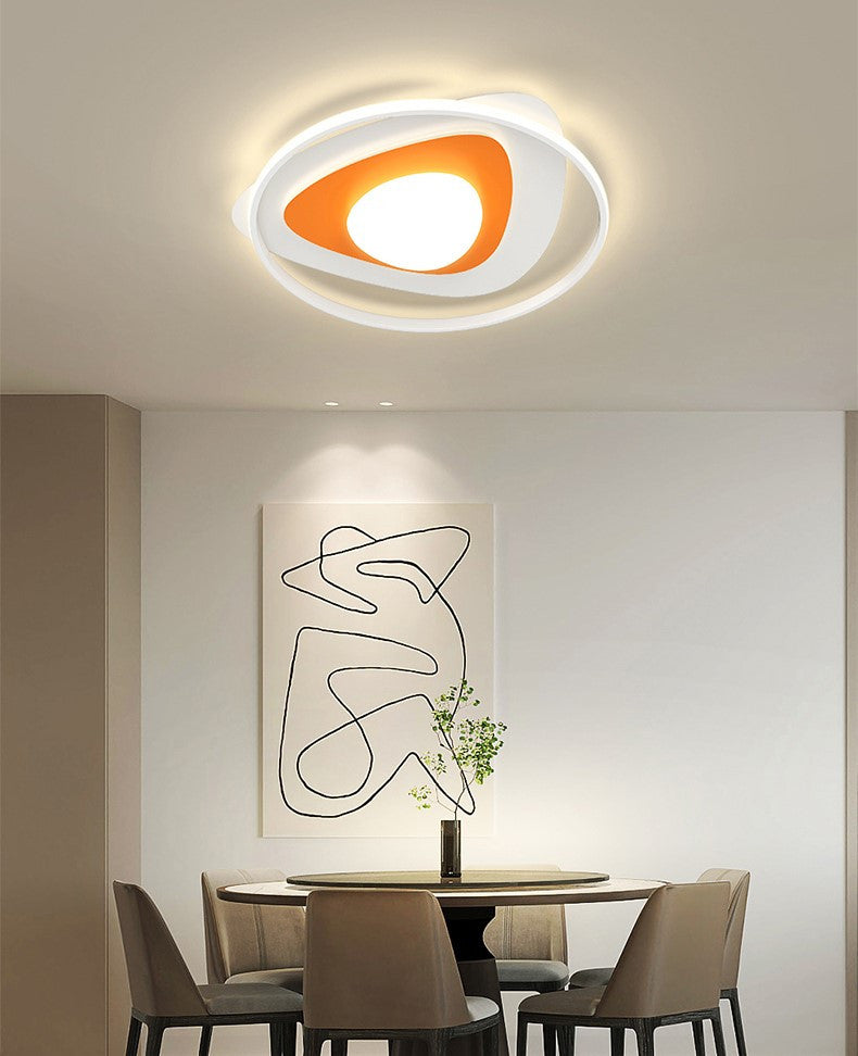Poperinge | Round Creative Acrylic LED Ceiling Light, Orange