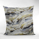 Plutus Velvet Crest Black, Gray, Citrine Handmade Luxury Pillow, 16"x16"