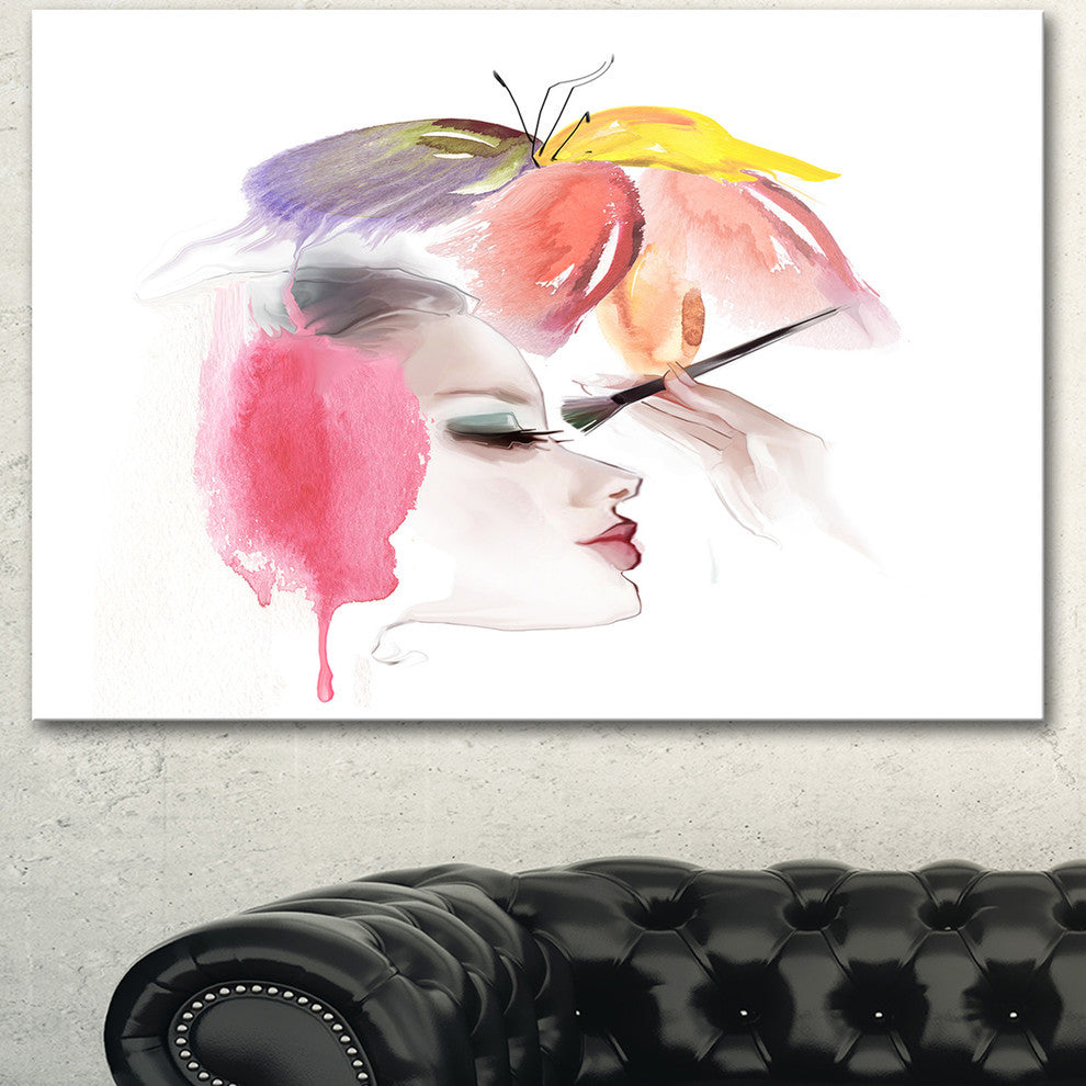 Eye Lash Face Woman Cosmetic, Portrait Canvas Art Print, 40"x30"