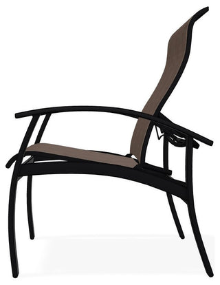 Belle Isle Sling Adjustable Outdoor Dining Chair, Mocha/Black