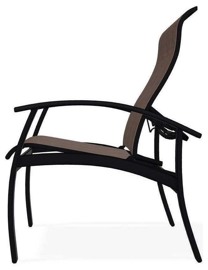 Belle Isle Sling Adjustable Outdoor Dining Chair, Mocha/Black