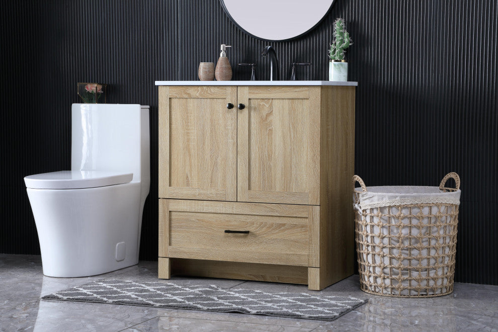 Home Living 30" Single Bathroom Vanity, Mango Wood