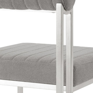 Kai Anastasia Glass Dining Table 5-Piece Set, Light Gray Fabric Chairs