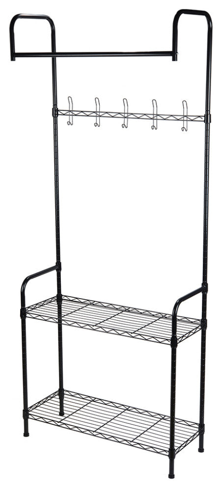 Full white-background product image of the unit from the side/front angle, showcasing the frame and hooks.