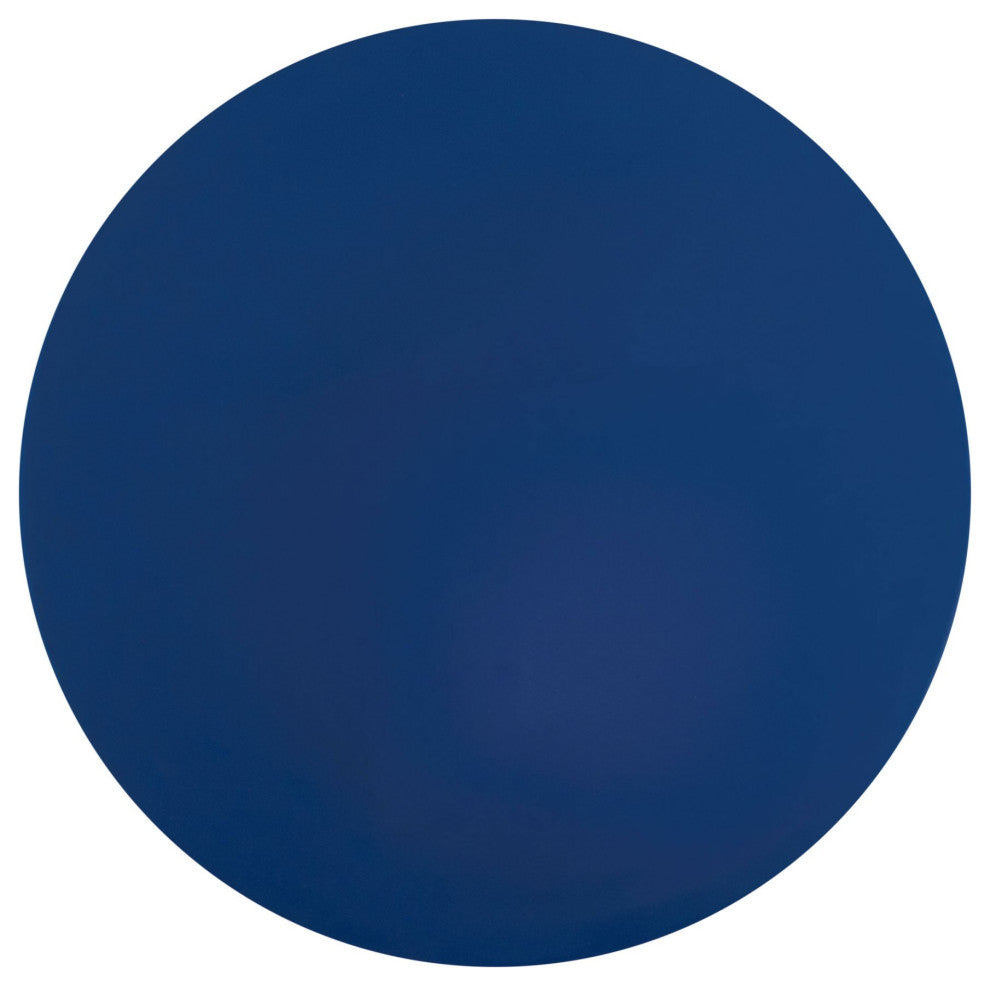 Sofa Side Table, Round, Aluminum, Metal, Dark Blue, Gold, Lounge Hospitality