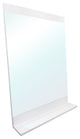 Solid Wood Frame Mirror With Shelf In White