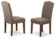 Encinal Parson Chair With Mahoganyleg And Linen Fabric-Coffee Color Set of 2