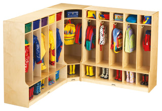 Jonti-Craft Corner Coat Locker with Step