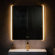 LED Antifog Bathroom Mirror, Dimmer, Adjustable Color, Brush Gold, 36x32