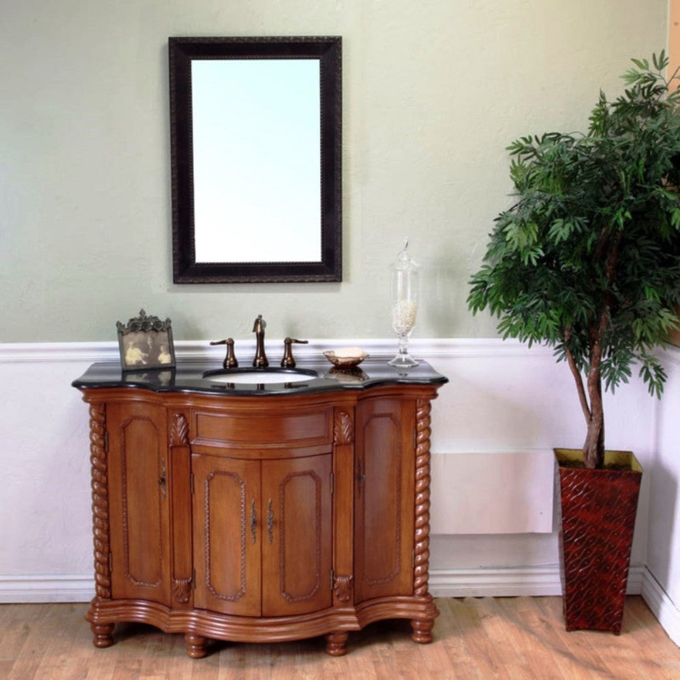 48" Single Sink Vanity-Wood-Light Walnut
