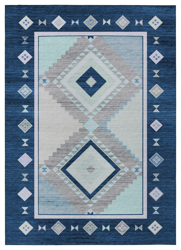Indoor/Outdoor Phoenix PH2 Denim Machine Washable 5' x 7'6" Rug