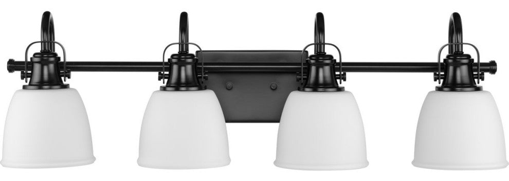 Preston Collection Four-Light Coastal Matte Black Bath and Vanity Light