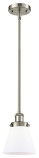 Small Cone 1-Light Pendant, Brushed Satin Nickel, Matte White