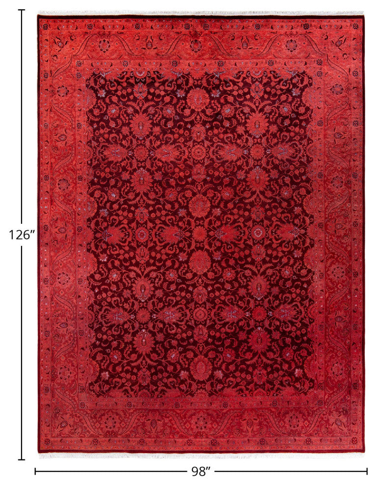 Fine Vibrance, One-of-a-Kind Hand-Knotted Area Rug Red, 8'2"x10'6"