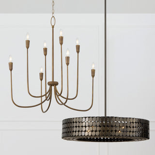 Capital Lighting 454141 Eliana 4 Light 31"W Drum Chandelier - Dark Brass