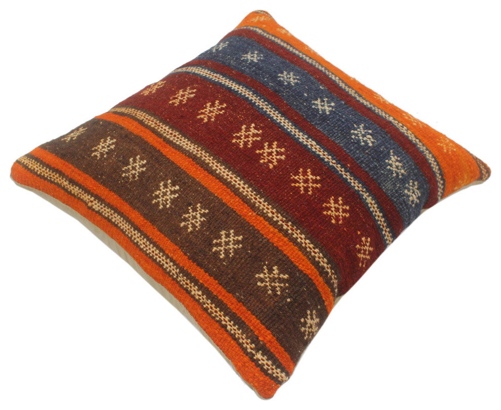 Vintage Antique Turkish Cherry Hand Woven Kilim Pillow