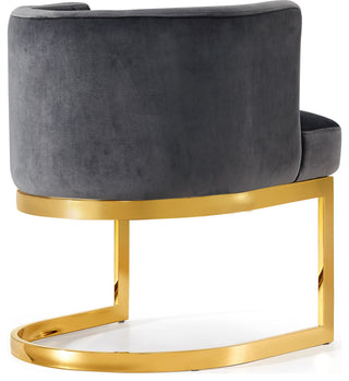 Gianna Velvet Dining Chair, Gray, Gold Base