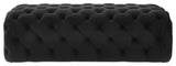 Kaylee Black Velvet Ottoman - Black
