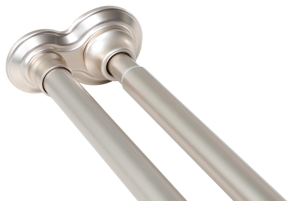 Utopia Alley Rustproof Aluminum Double Tension Straight Shower Curtain Rod 42-72, Brushed Nickel