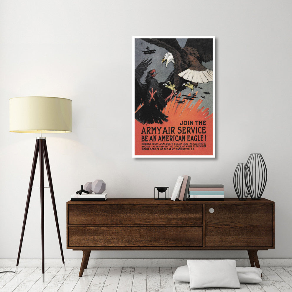 "WWI: Join the Army Air Service: Be an American Eagle!" Paper Art, 34"x50"