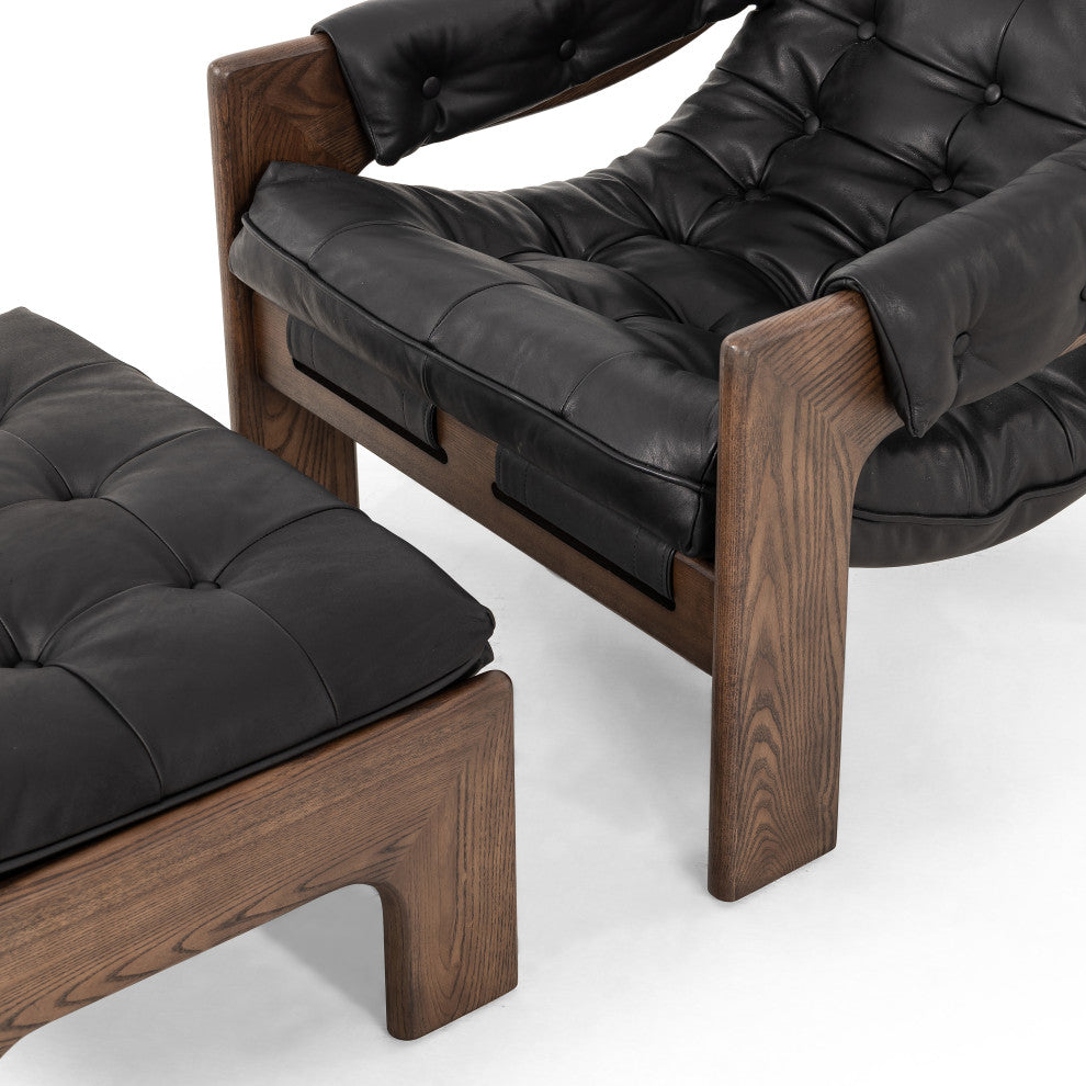 Halston Chair WithOttoman-Heirloom Black