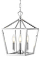 Pagoda Lantern Metal LED Pendant, Chrome, Width: 10"