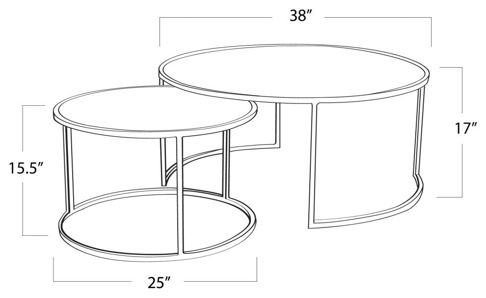 Regina Andrew Anastasia 2-Piece Cocktail Table Set, Gold