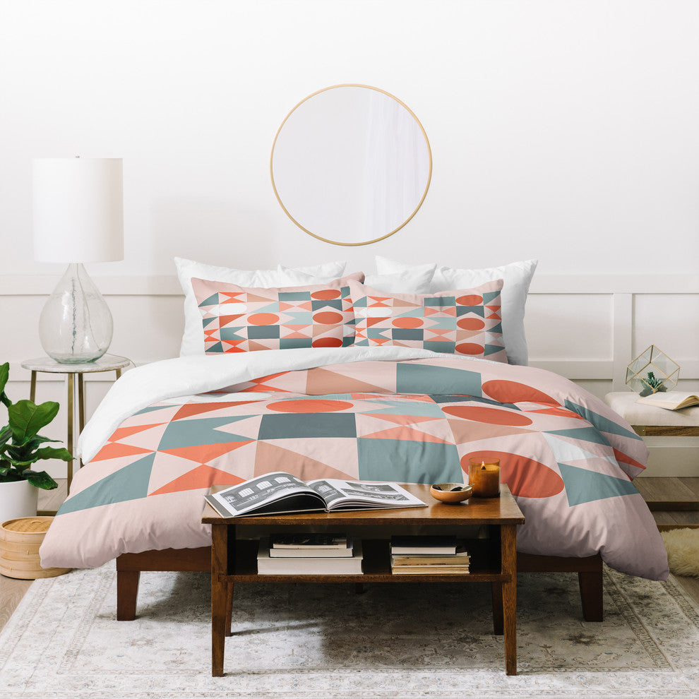 Deny Designs The Old Art Studio Mid Century Modern Geometric 06 Duvet Cover Set