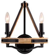 Savannah 2 Light Wall Sconce Matte Black