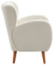 GDF Studio Modern Wingback Fabric Lounge Chair With Wood Legs, Beige