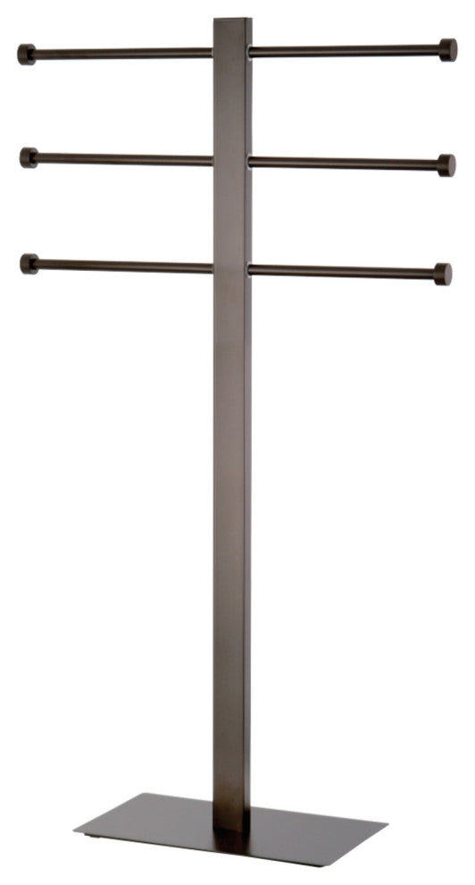Kingston Freestanding Stainless Steel Towel Holder With Base, Oil Rubbed Bronze
