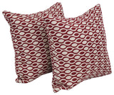 17" Jacquard Throw Pillows With Inserts, Set of 2, Ozero Wine
