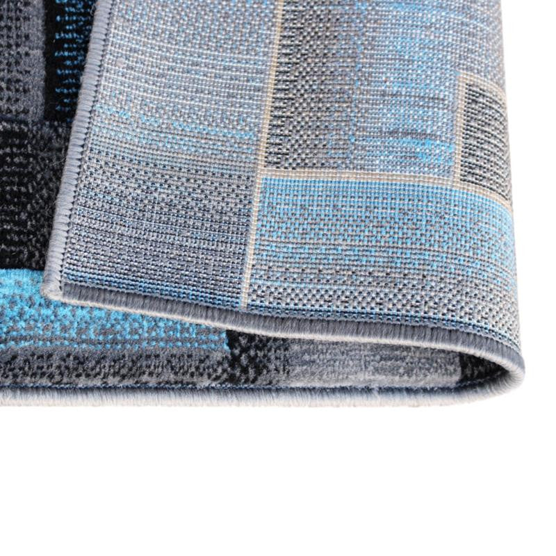 Elio Collection Color Blocked Area Rug, Blue, 2' X 3'