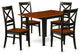 5Pc Dinette Set For Small Spaces, Wood Dining Table, 4 Chairs, Black, Cherry