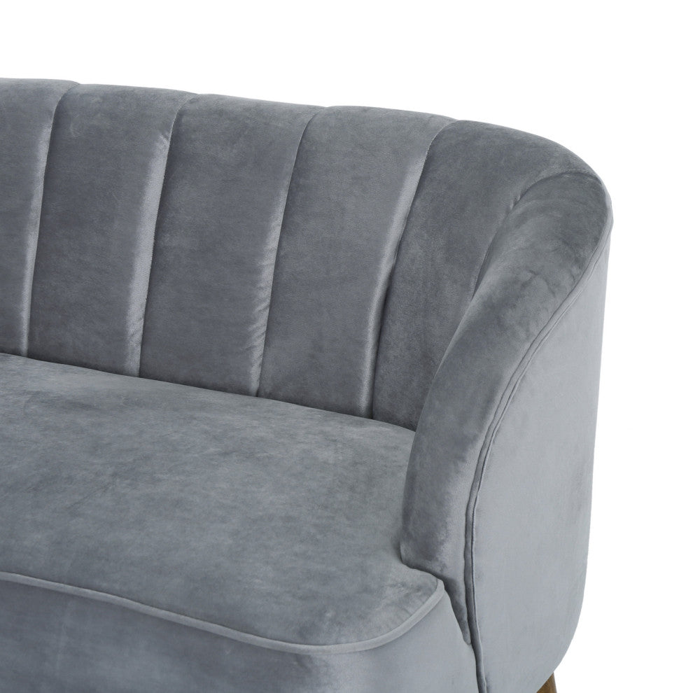 GDF Studio Scarlett Modern New Velvet Sofa, Pewter