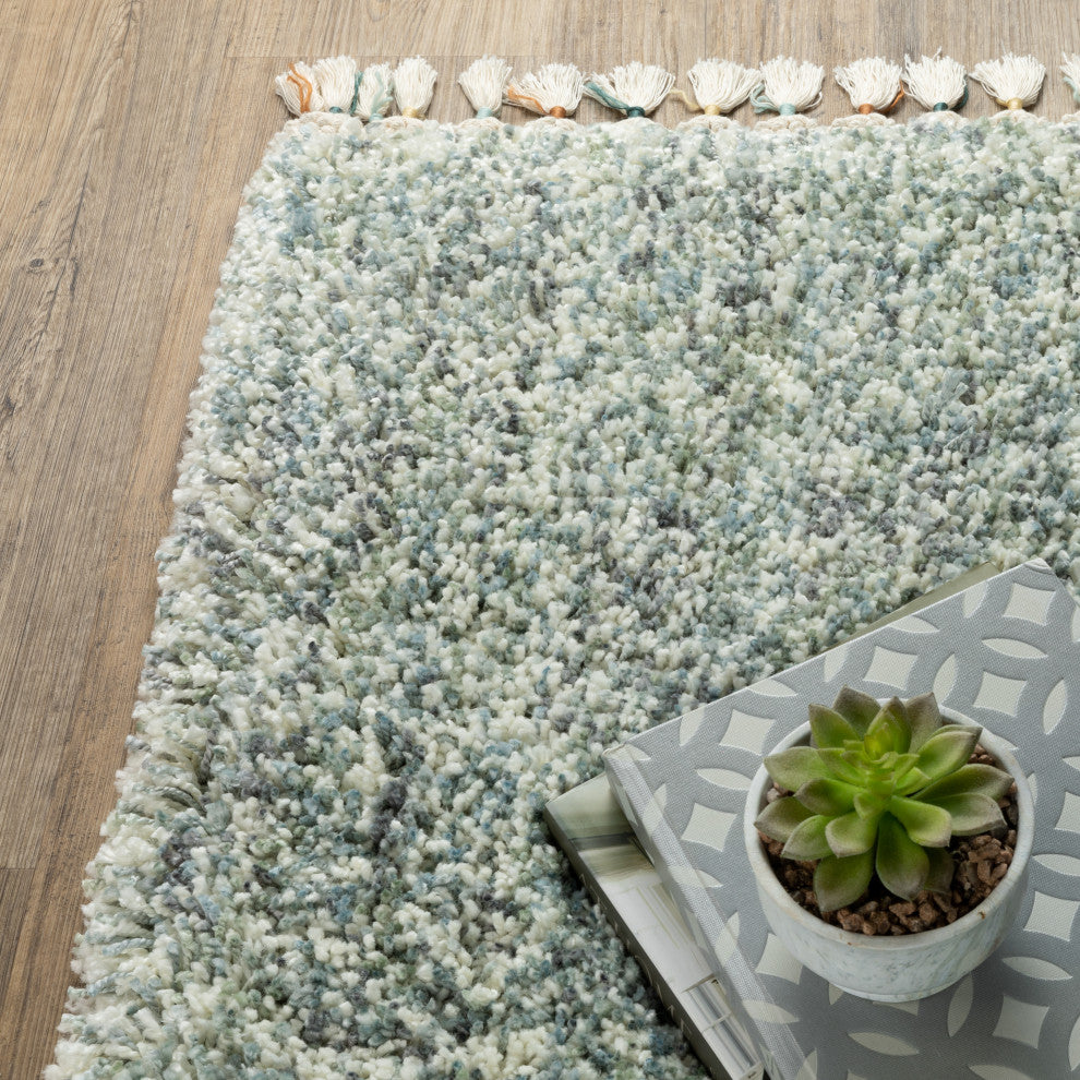 Aurora Stressing Light Blue/Ivory Indoor Area Rug, Blue, 9'10" x 12'10"