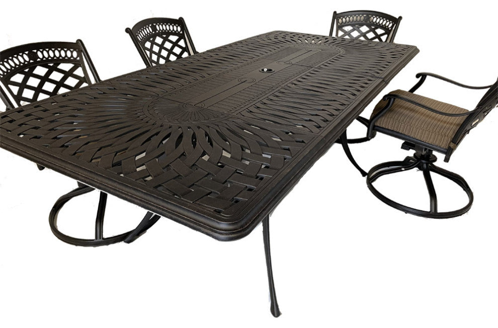 7 piece outdoor dining set expandable patio table.