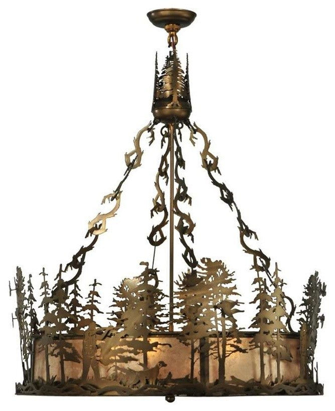 30 Wide Quail Hunter W/Dog Inverted Pendant