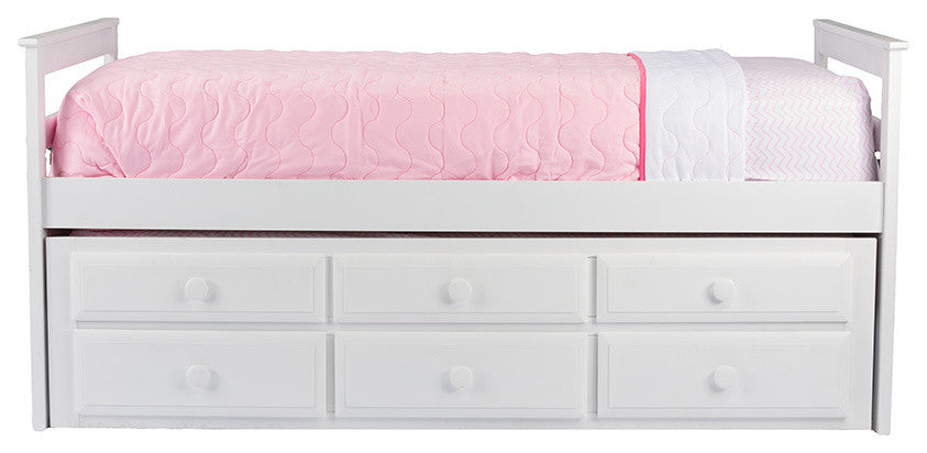 Ballina White Wood Contemporary Twin-Size Trundle Bed