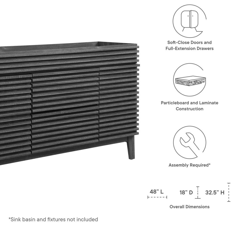 Render 48" Single Bathroom Vanity Cabinet, Charcoal