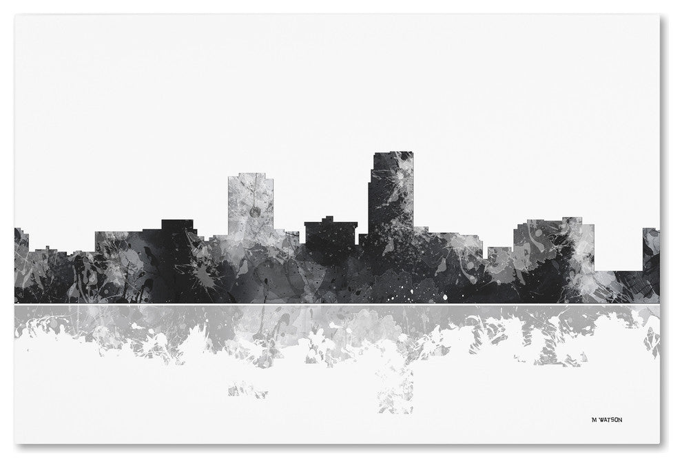 Marlene Watson 'Omaha Nebraska Skyline BG-1' Canvas Art, 16"x24"