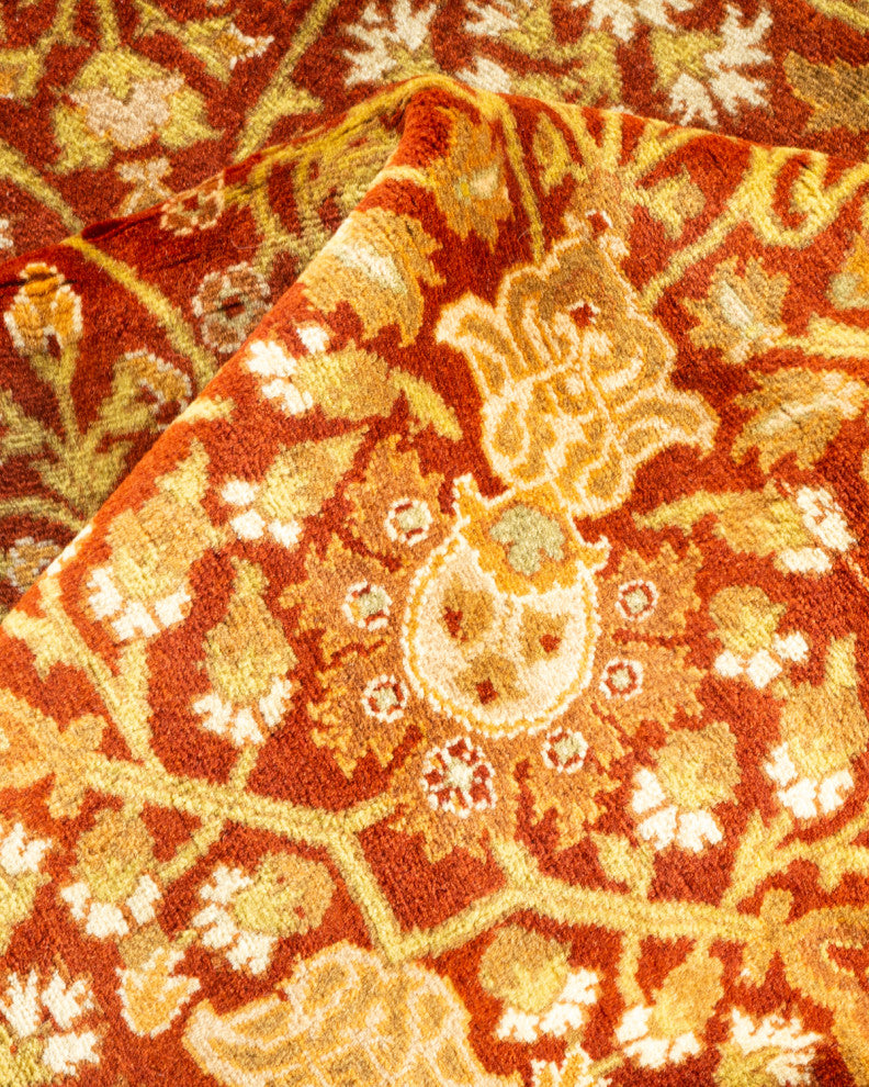 Mogul, One-of-a-Kind Hand-Knotted Area Rug Orange, 6'' 1" x 6'' 1"