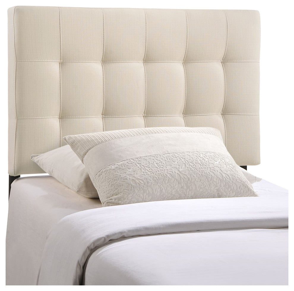 Lily Twin Fabric Headboard, Ivory