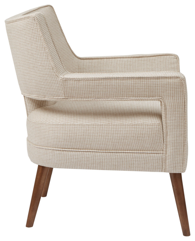 Madison Park Palmer Open Arm Chic Arm Chair, Cream